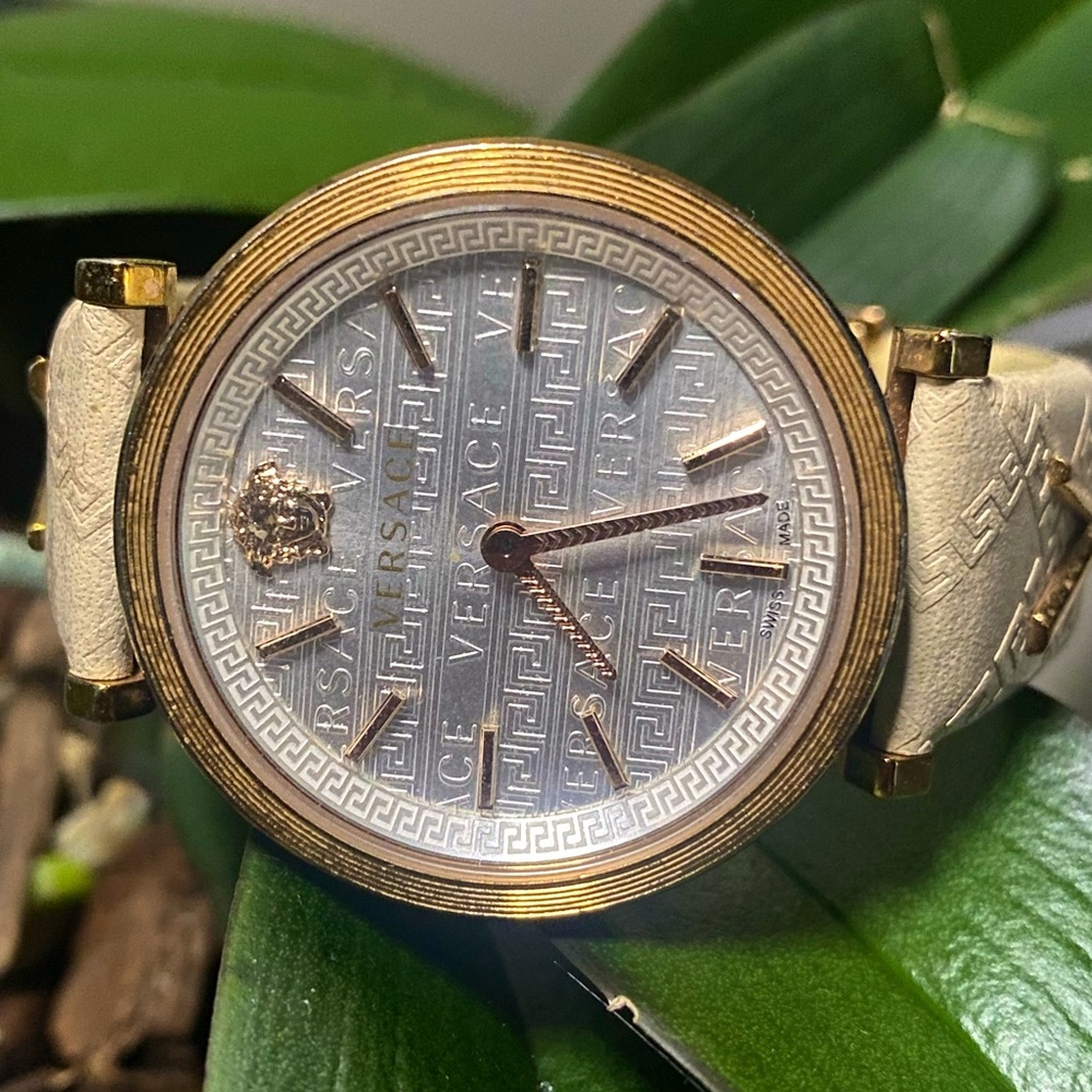 Used limited edition Versace Watch. Nude band.